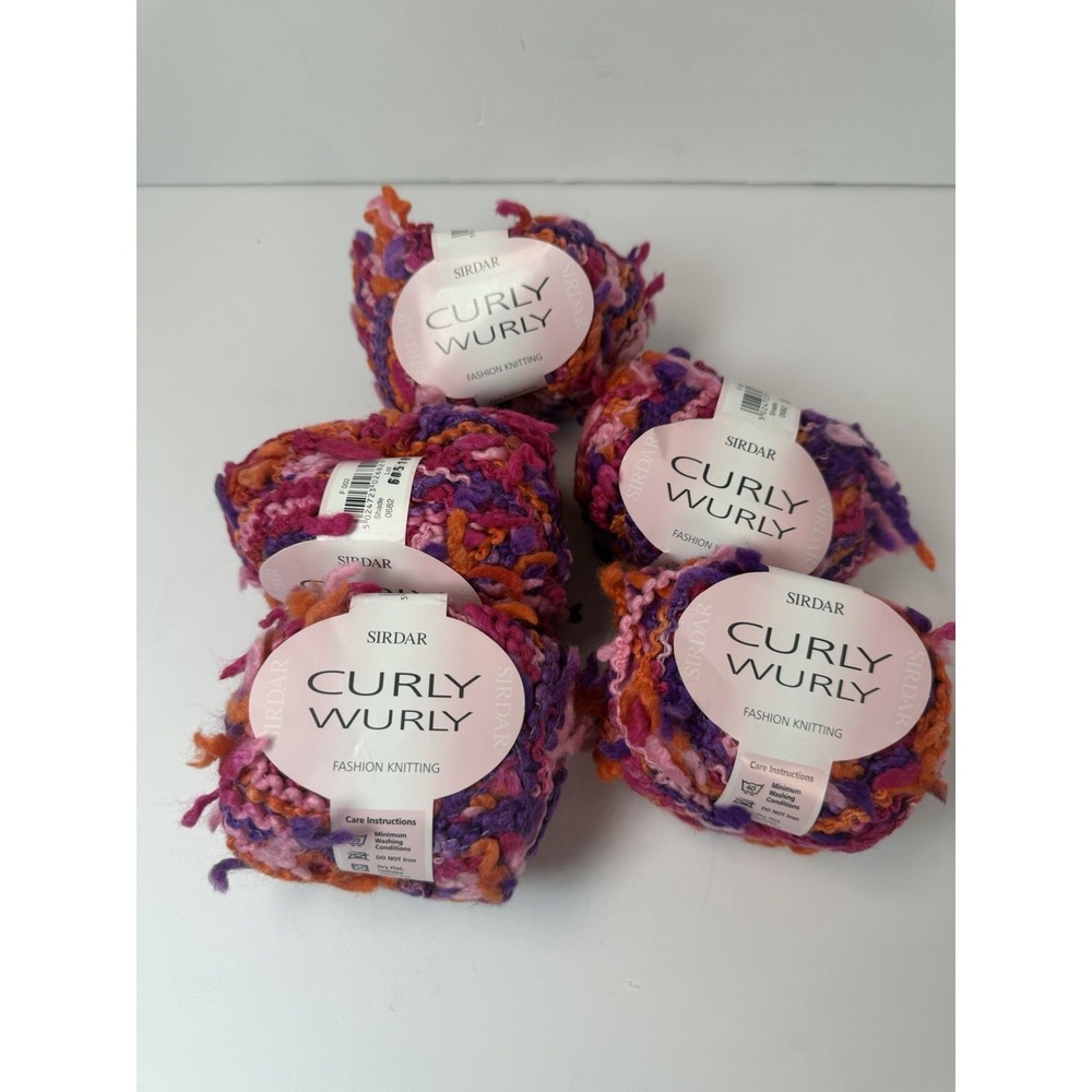 Sirdar Curly Wurly Wool Blend Chunky Boucle Yarn Pink Orange Purple Lot Of 5
